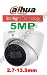  DAHUA HAC-HDW2501T-Z-A-27135 Starlight Dome    Varifocal 2.7-13.5mm motorized lens   5MP    