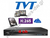  TVT TD-2004NS-HL + 1TB H.265/H.264 5-  4  (, IP, TVI,CVI  AHD)  1       1TB 