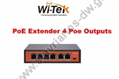  WI-TEK - WI-PE51E PoE Extender  4 PoE Outputs 