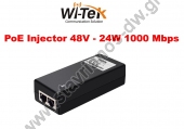  WI-TEK - WI-POE51-48V PoE Injector 48V 24W  1000bps 