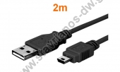  Καλώδιο USB 2.0 Αρσενικό Α σε Μίνι Αρσενικό 28AWG σε μήκος 2 m USB-220M 