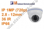   IP  1MP 720p ONVIF   Varifocal 2.8 - 12mm  36IR Led IPC-DNJ30-1.0M-POE 