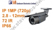   IP  1MP 720p ONVIF   Varifocal 2.8 - 12mm  72IR Led IPC-VI50K-1.0M-POE 