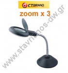  Μεγενθυτικός  φακός zoom x 3 -Φωτιστικό γραφείου με εύκαμπτο μπράτσο και επιτραπέζιος με βάση της Ct-Brand CT-200UN/3Χ 