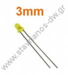  LED3MM-YELLOW LED 3mm απλό σε κίτρινο χρώμα 