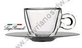  Γυάλινο φλυτζάνι με πιατάκι espresso διπλών τοιχωμάτων με χωρητικότητα 6.5cl BORMIOLI-6.5 