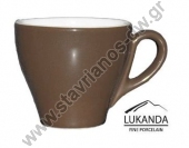  Φλυτζάνι πορσελάνης με χωρητικότητα 90cc σε χρώμα καφέ της Lukanda DW1-09BR 