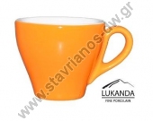  Φλυτζάνι πορσελάνης με χωρητικότητα 90cc σε χρώμα πορτοκαλί της Lukanda DW1-09OR 