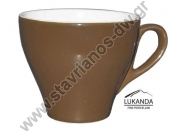  Φλυτζάνι πορσελάνης με χωρητικότητα 280cc σε χρώμα καφέ της Lukanda DW1-28BR 