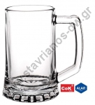  Ποτήρι Γυάλινο Μπύρας με χερούλι χωρητικότητας 26cl και διαστάσεις Φ62/72 x 124mm DW-1033 