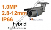  AHD Υβριδική Κάμερα Bullet AHD / CVI / TVI / CVBS 4 τεχνολογίες σε 1 κάμερα με φακό 2.8 -12mm και ανάλυση 1MP (720p) MHD-VI30K-100 