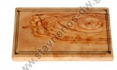  OEM Πιατέλα Σερβιρίσματος Ξύλου Ελιάς παραλληλόγραμη με λούκι και διαστάσεις 14 x 21cm DW-113 