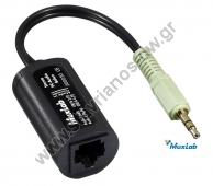  Stereo PC-Audio Balun    stereo      (3.5mm mini jack)    UTP (Cat5/Cat6) DW-530 