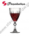  Γυάλινο ποτήρι Κολωνάτο σκαλιστό κρασιού με χωρητικότητα 24.5cl και διαστάσεις Φ8.2 x 17.7cm DW-29950 