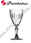  Γυάλινο ποτήρι Κολωνάτο σκαλιστό κρασιού με χωρητικότητα 31.5cl και διαστάσεις Φ8.8 x 18.5cm DW-29951 