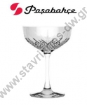  Γυάλινο ποτήρι σκαλιστό Σαμπάνιας με χωρητικότητα 27cl και διαστάσεις Φ11 x 15.7cm DW-29958 