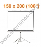  Οθόνη προβολής με τρίποδο για projectors 150 x 200 cm (100") 4:3 με gain 1.1 TPS-100/4:3 
