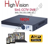  High Vision AHD DVR   5IN1 (ANALOG / AHD / IP / CVI / TVI) 16     1080N HV-716 
