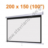  Πανί-Οθόνη προβολής χειροκίνητη για projectors 150 x 200 cm (100") 4:3 και gain 1.1 MNS-100/4:3 