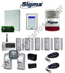  SIGMA-ALARM48 Σύστημα συναγερμού με ενσύρματο πληκτρολόγιο και σειρήνα και ασύρματες επαφές και ραντάρ με τηλεχειριστήρια της SIGMA 