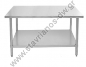  Ανοξείδωτο τραπέζι κουζίνας με ρυθμιζόμενο ύψος κάτω ραφιού DW-32932 