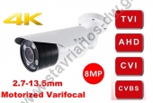  Εγχρωμη κάμερα 4K BULLET τεχνολογίας 4 σε 1 (AHD / TVI / CVI / CVBS) με φακό Motorized zoom 4 x 2.7-13.5mm VB-800 