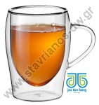  Ποτήρι με χερούλι Διπλότοιχο ISO-Glass για Τσάι με χωρητικότητα 30cl DW-33969 