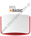  IRIS BASIC/R Αυτόνομη σειρήνα εξωτερική με Led Flash Κόκκινου χρώματος και ισχύ 122dB / 1m 