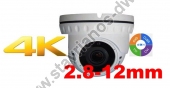  Κάμερα 4K Dome τεχνολογίας 4 σε 1 (AHD / TVI / CVI / CVBS) με ανάλυση 8MP και φακό 2.8 - 12mm DW-08VAR 