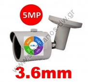   5mp BULLET  4  1 (AHD / TVI / CVI / CVBS)   5MP   3.6mm DW-5-3.6 