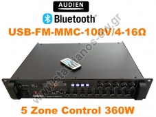    5     100V & 8   360W RMS Bluetooth / FM / USB / MMC CARD   M15600-360W 