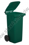  Κάδος Πλαστικός με χωρητικότητα 120 Lt τροχήλατος με καπάκι σε χρώμα Πράσινο DW-36389 