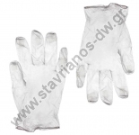  Γάντια μιας χρήσης Βινυλίου χωρίς Λατέξ με πούδρα σε χρώμα Λευκό MEDIUM (σετ 100τμχ) DW-13239 