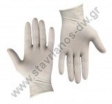  Γάντια μιας χρήσης Λάτεξ ελαφρώς πουδραρισμένα σε χρώμα Λευκό MEDIUM (σετ 100τμχ) DW-14637 