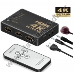  Επιλογέας SWITCHER HDMI Ultra Full HD 4K με 5 εισόδους και 1 έξοδο με τηλεχειριστήριο SW02 