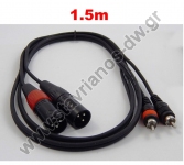   CANNON 2 X ( XLR)   2 X RCA    1.5m TPC-020 