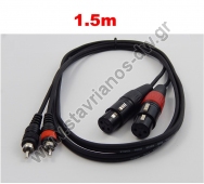   CANNON 2 X ( XLR)   2 X RCA    1.5m TPC-021 