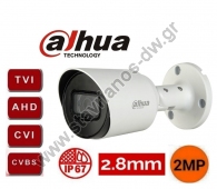  DAHUA HAC-HFW1200T-0280B  Bullet   2MP   2.8mm CVI/TVI/AHD/CVBS 