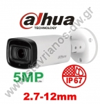  DAHUA HAC-HFW1500R-Z-IRE6-A-2712 Κάμερα Bullet με ανάλυση 5MP και φακό Varifocal 2.7-12mm με ενσωματωμένο μικρόφωνο 