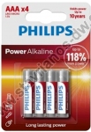  PHILIPS LR03P4B/05   AAA LR03P Blister (4 ) 