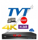  TVT TD-2116NE-HP 4K 4K H.265  5-  16  (IP, TVI,CVI  AHD) + 8    1  