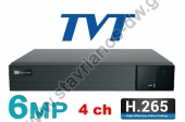  TVT NVR TD-3104B1 H.265 Ψηφιακό καταγραφικό καμερών IP 4 καμερών και ανάλυσης 6MP και 1 ήχου 