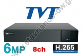  TVT TD-3108B1 IP Καταγραφικό NVR H265 για 8 κάμερες με ανάλυση 6MP και 1 ήχου 