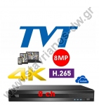  TVT TD-2708NE-HP 4K 4K H.265 ψηφιακό 5-υβριδικό 4K καταγραφικό 8 καμερών 8 ήχων και 8 εισόδων συναγερμού 