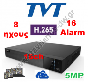  TVT TD-2716NE-HC DVR -  H.265  5-  16  (,IP, TVI,CVI  AHD) 8   16   