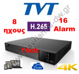  TVT TD-2716BE-HP 4K DVR 4K H.265 ψηφιακό 5-υβριδικό καταγραφικό 16 καμερών 8 ήχων και 16 εισόδων συναγερμού 