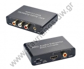  Μετατροπέας παίρνει σήμα από HDMI ARC και δίνει αναλογικές και ψηφιακές (οπτική και ομοαξονική) εξόδους ήχου DW-38167 
