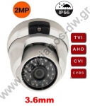  AHD   Dome AHD / CVI / TVI / CVBS 4   1    3.6mm   2MP (1080p) DW-38968 