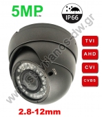    DOME  4  AHD / CVI / TVI /CVBS   5MP   Varifocal 2.8 - 12mm DW-38971 