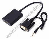  Converter VGA + 3.5mm για ήχο σε HDMI με καλώδιο USB για την τροφοδοσία VD-242 